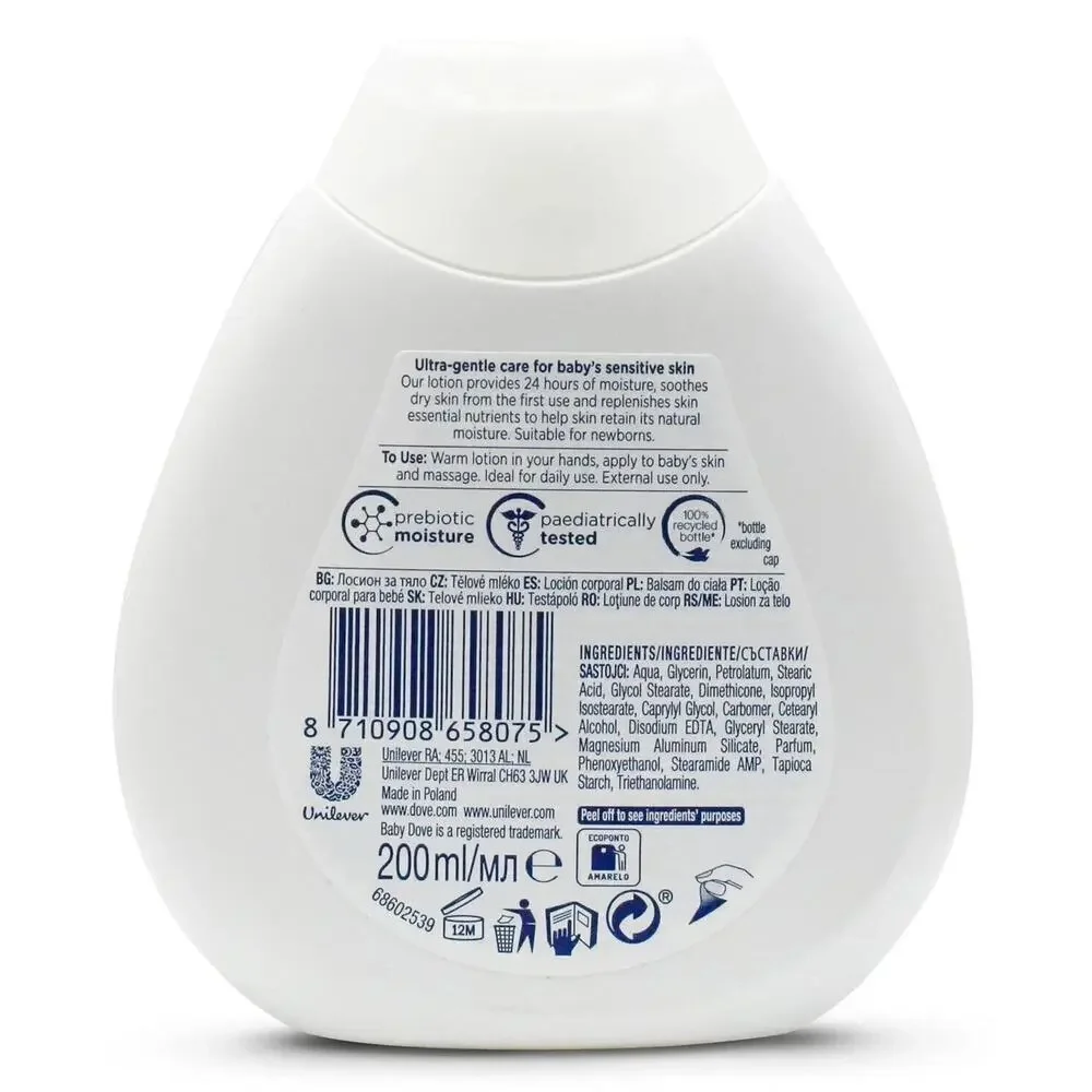 2-Pack Baby Dove Sensitive Skin Care Hypoallergenic Lotion Rich Moisture 6.5oz